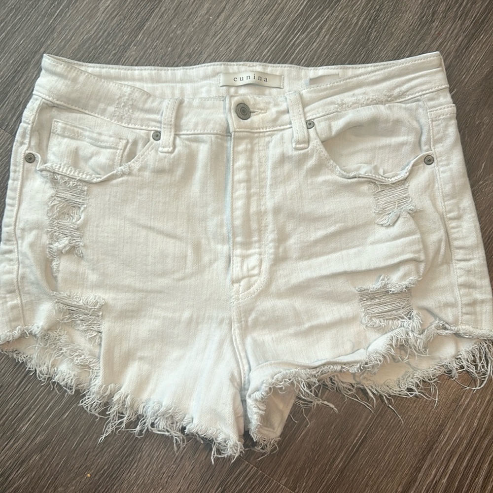 White Jean Shorts